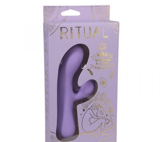 Ritual Aura G-Rabbit Vibrator in soft silicone finish, displayed upright