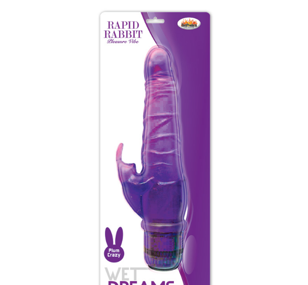 Rapid Rabbit Vibe in Purple with Bunny Ear Stimulator and Variable Speed Control