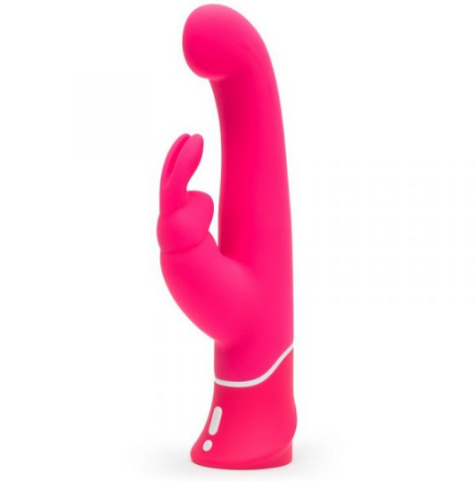 Happy Rabbit G-Spot Vibrator – Pink Dual-Motor Silicone Rabbit with Curved Shaft