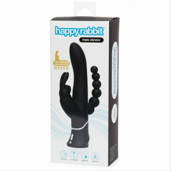 Happy Rabbit Triple Curve Black – 3-Motor G-Spot, Clitoral & Anal Vibrator