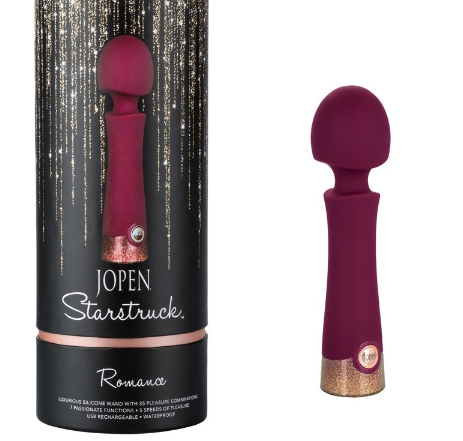 Jopen Starstruck Romance purple vibrating dildo with glitter base