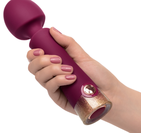Rechargeable waterproof wand vibrator with 35 settings