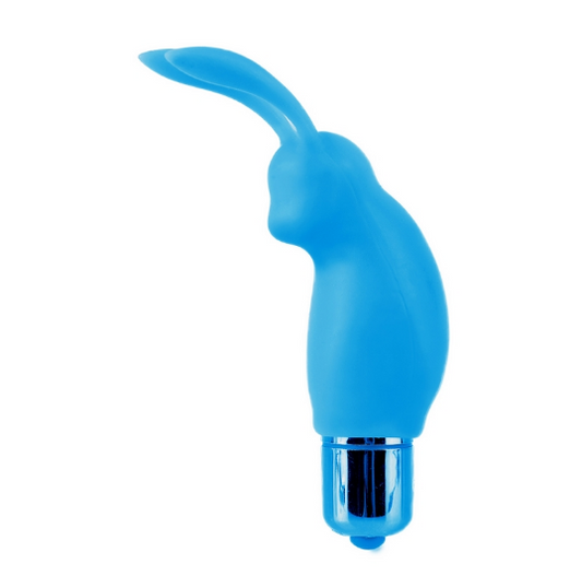 Neon Vibrating Couples Kit – Blue Mini Rabbit Vibrator and Cock Ring Set