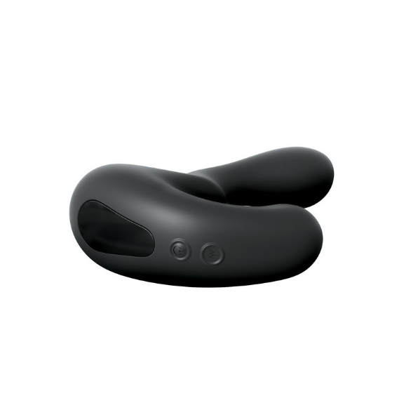 P-Spot Milker in black Elite silicone with rocking base