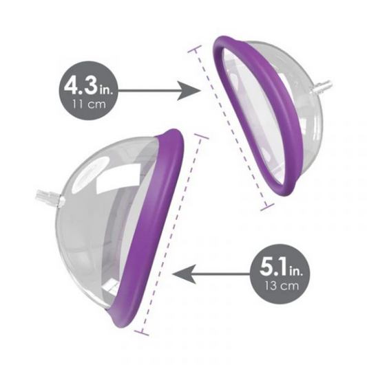 Fantasy for Her rechargeable pussy pump kit with suction domes and USB cable – pink automatic clitoral enhancer