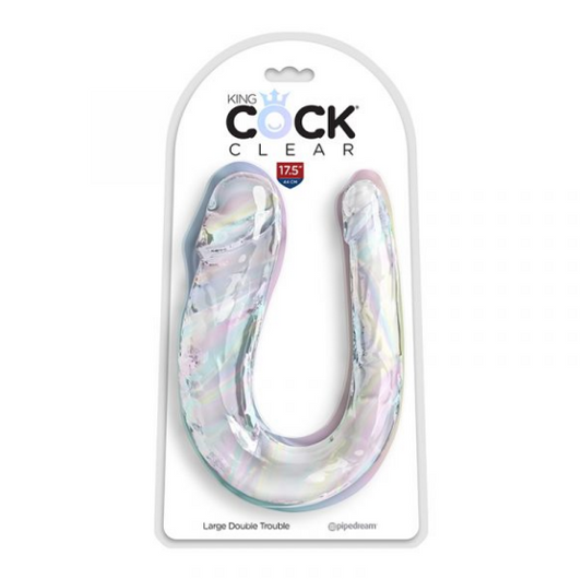 King Cock Double Trouble Large Clear
