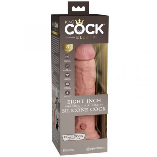 King Cock Elite 8” Vibrating Silicone Dildo