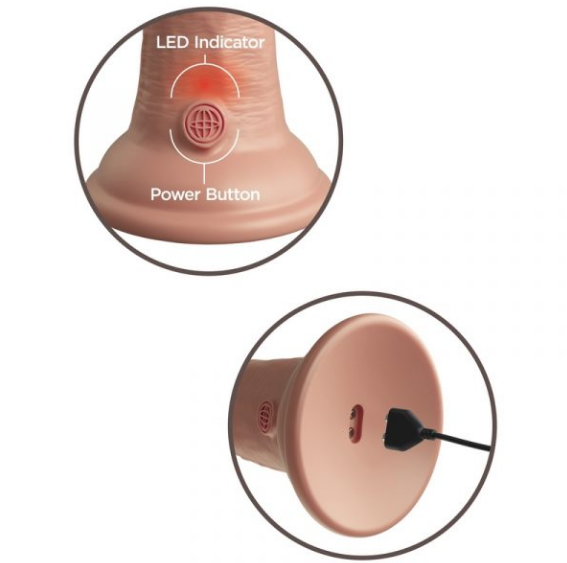 King Cock Elite 8” Vibrating Silicone Dildo