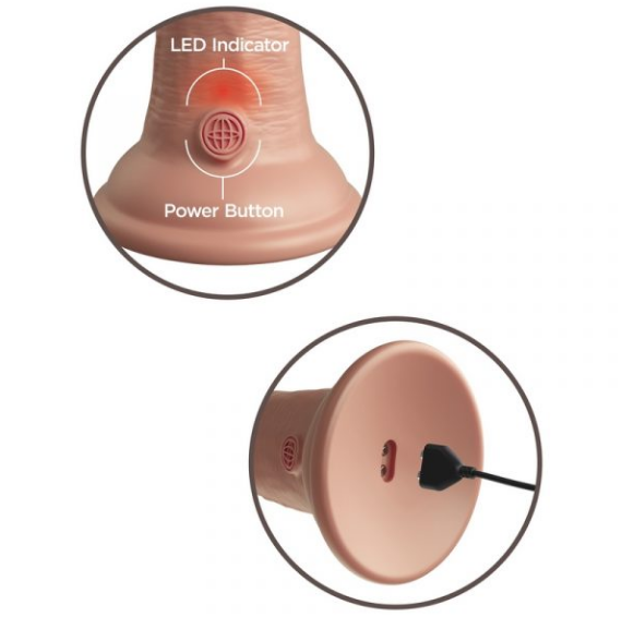 King Cock Elite 6” Vibrating Silicone Dildo – Realistic Dual-Density Vibe with Suction Cup Base