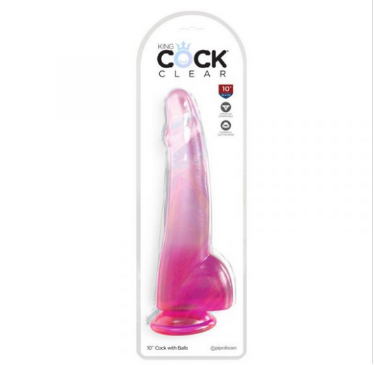King Cock 10” with Balls Pink