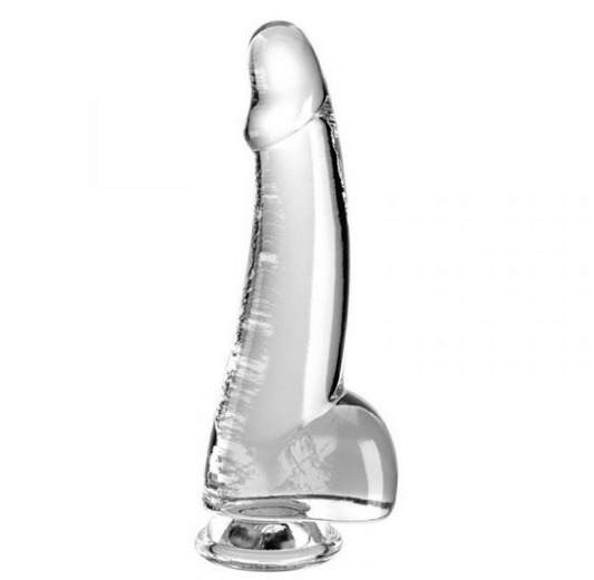 King Cock 7.5” with Balls Clear