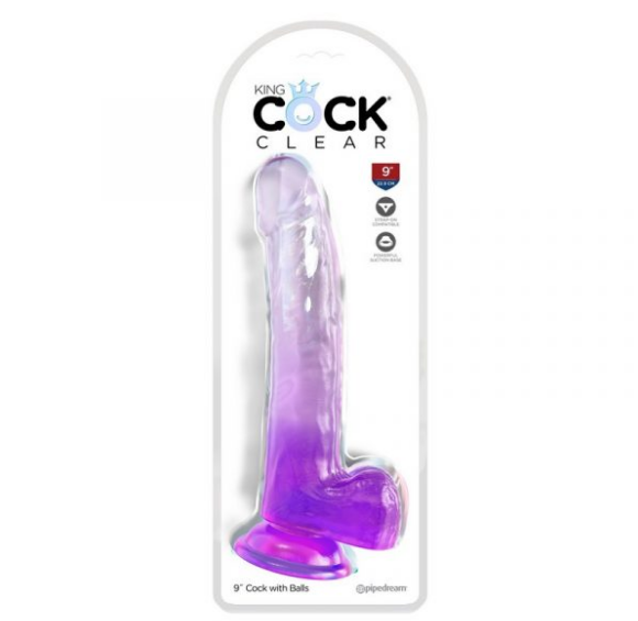 King Cock 9” with Balls Purple