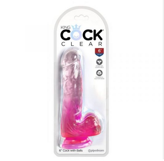 Pipedream King Cock Clear 6" with Balls Dildo