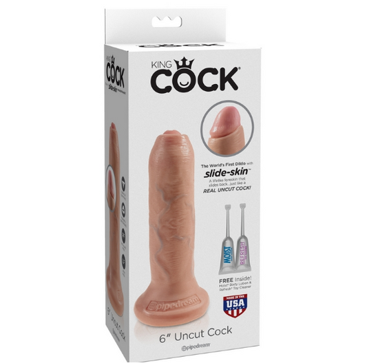 King Cock 6″ Uncut Cock Beige
