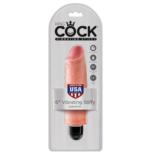 King Cock 6″ Vibrating Stiffy Beige