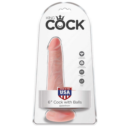 King Cock 6" Cock with Balls realistic dildo with suction base