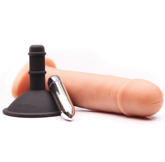 Tantus – Alan Vibrating O2 Dual Density Dildo Kit – Cream