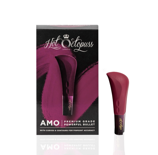 Hot Octopuss AMO Bullet Vibrator in black with curved silicone tip