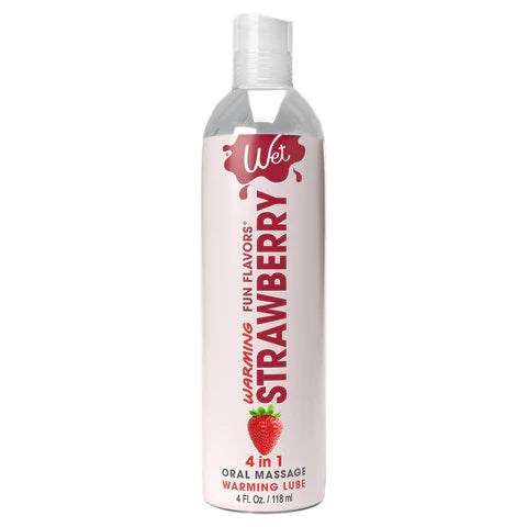 Wet Fun Flavors 4-in-1 Strawberry Warming Lubricant- 1 oz / 4 oz