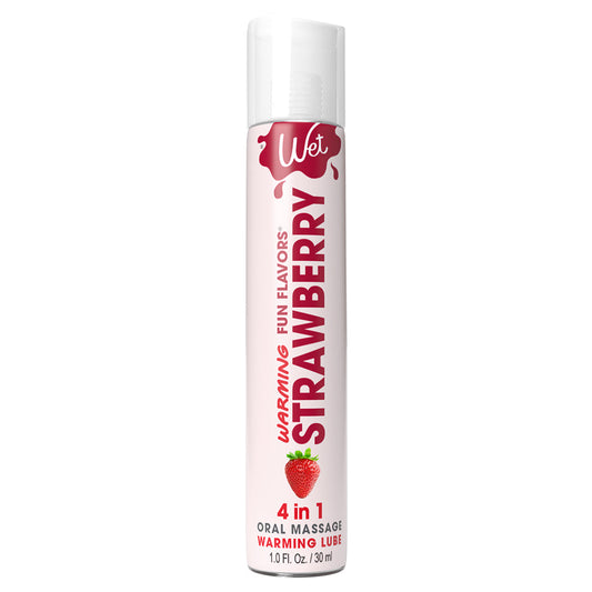 Wet Fun Flavors 4-in-1 Strawberry Warming Lubricant- 1 oz / 4 oz