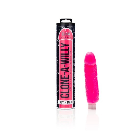 Clone-A-Willy Glow in the Dark Pink kit with included tools