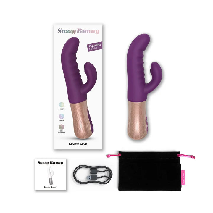 LOVE TO LOVE Sassy Bunny - Baby Pink / Purple Rain