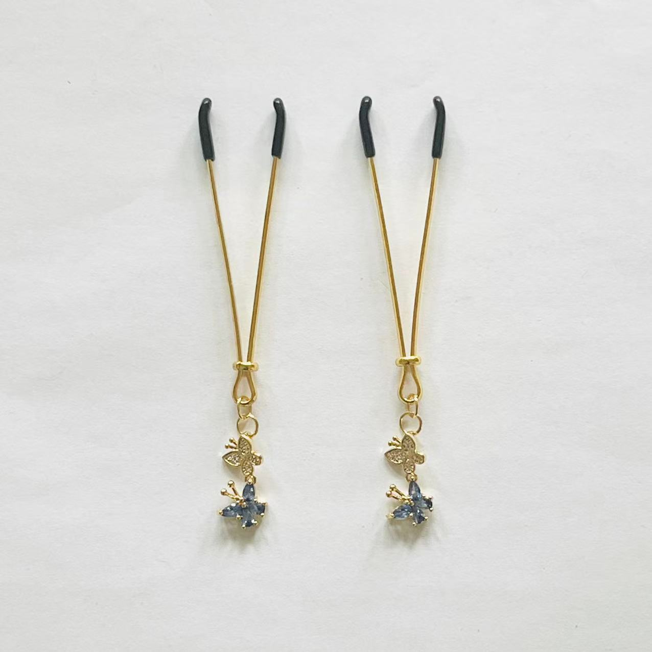 Gold Butterfly Nipple Clamps – Delicate Pressure with Crystal Detail