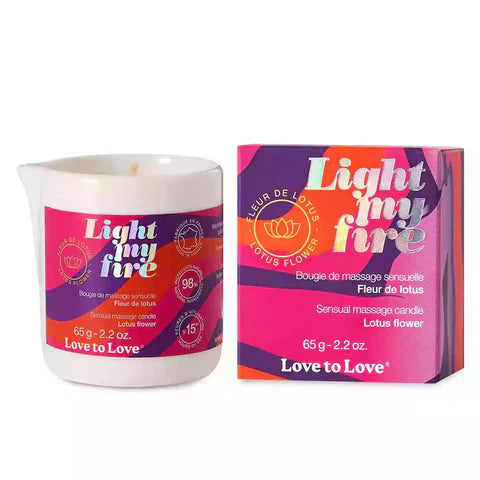 LOVE TO LOVE – Light My Fire Massage Candle – Lotus Flower (65 g / 2.2 oz)