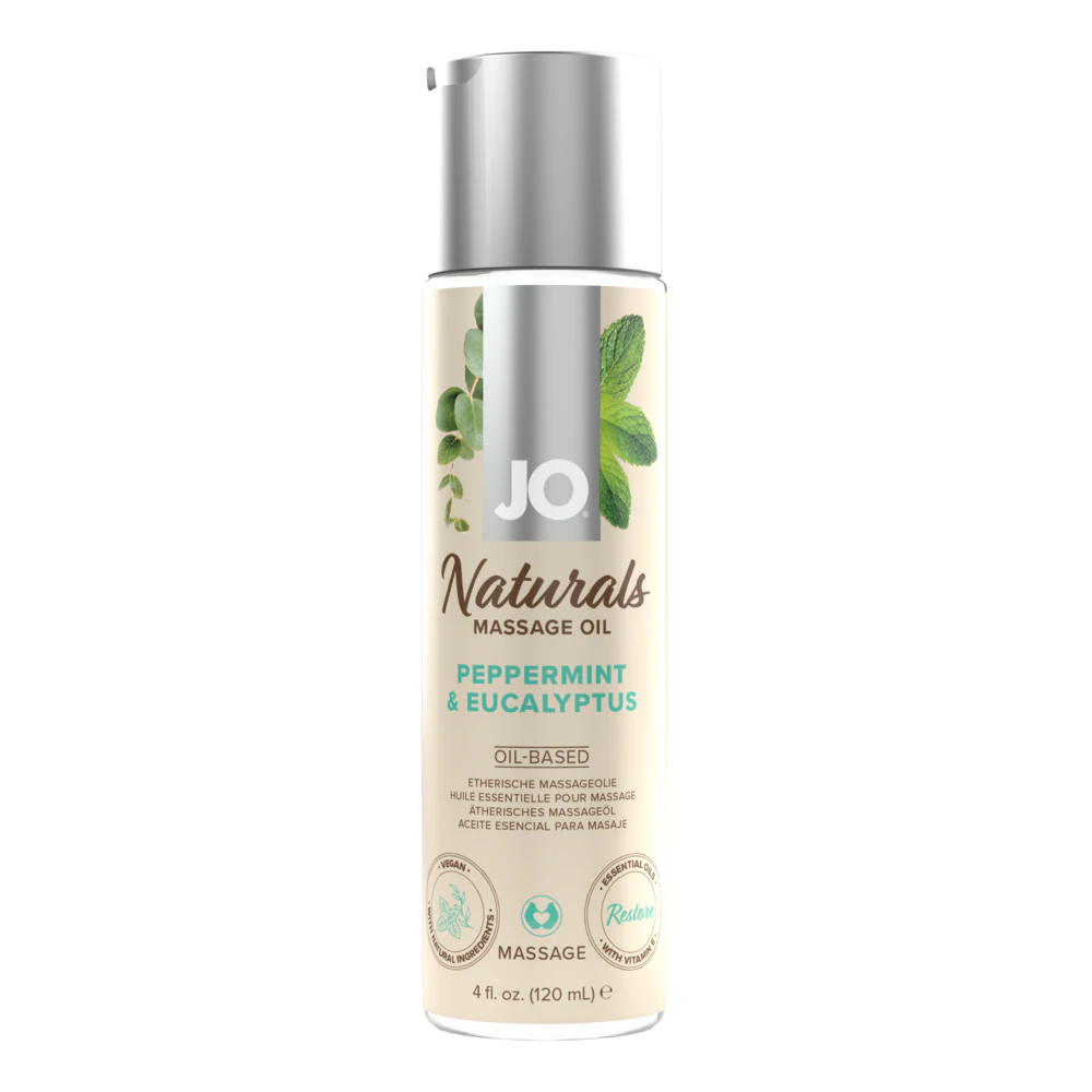 System JO® Naturals Massage Oil – Peppermint & Eucalyptus Bottle