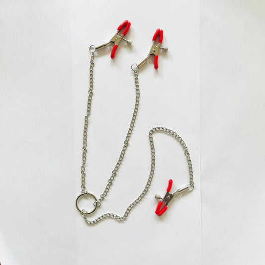 Tri-Chain Tease – 3-Point Nipple & Clit Clamp Set