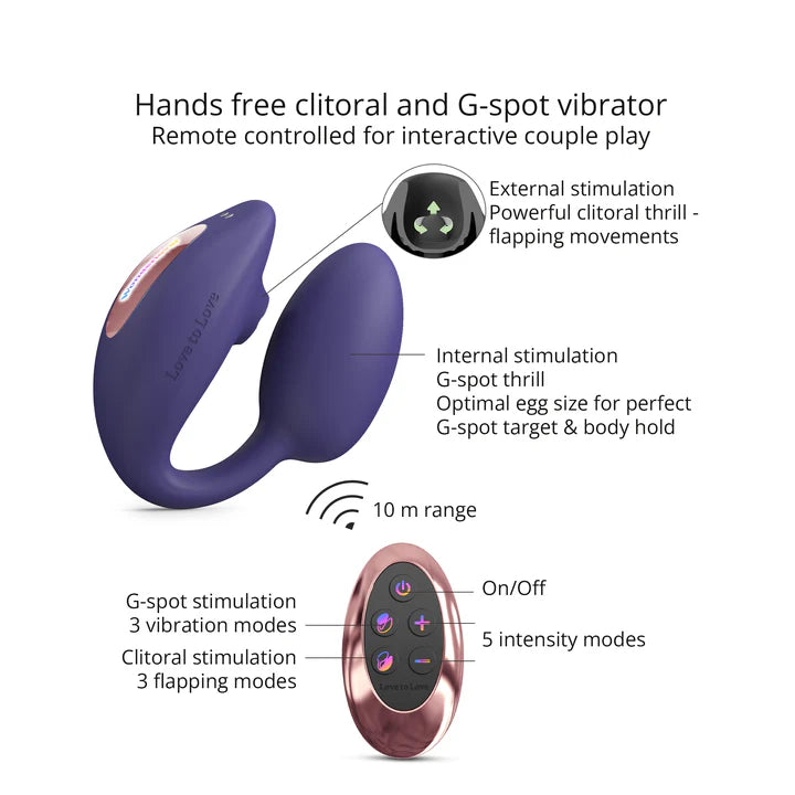 Love To Love WonderLover – Flapping Clitoral & G-Spot Vibrator with Remote Control