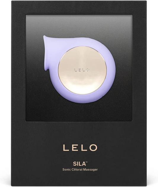 Elegant LELO SILA™ Cruise clitoral stimulator in soft silicone with wide mouth design, displayed on satin background.