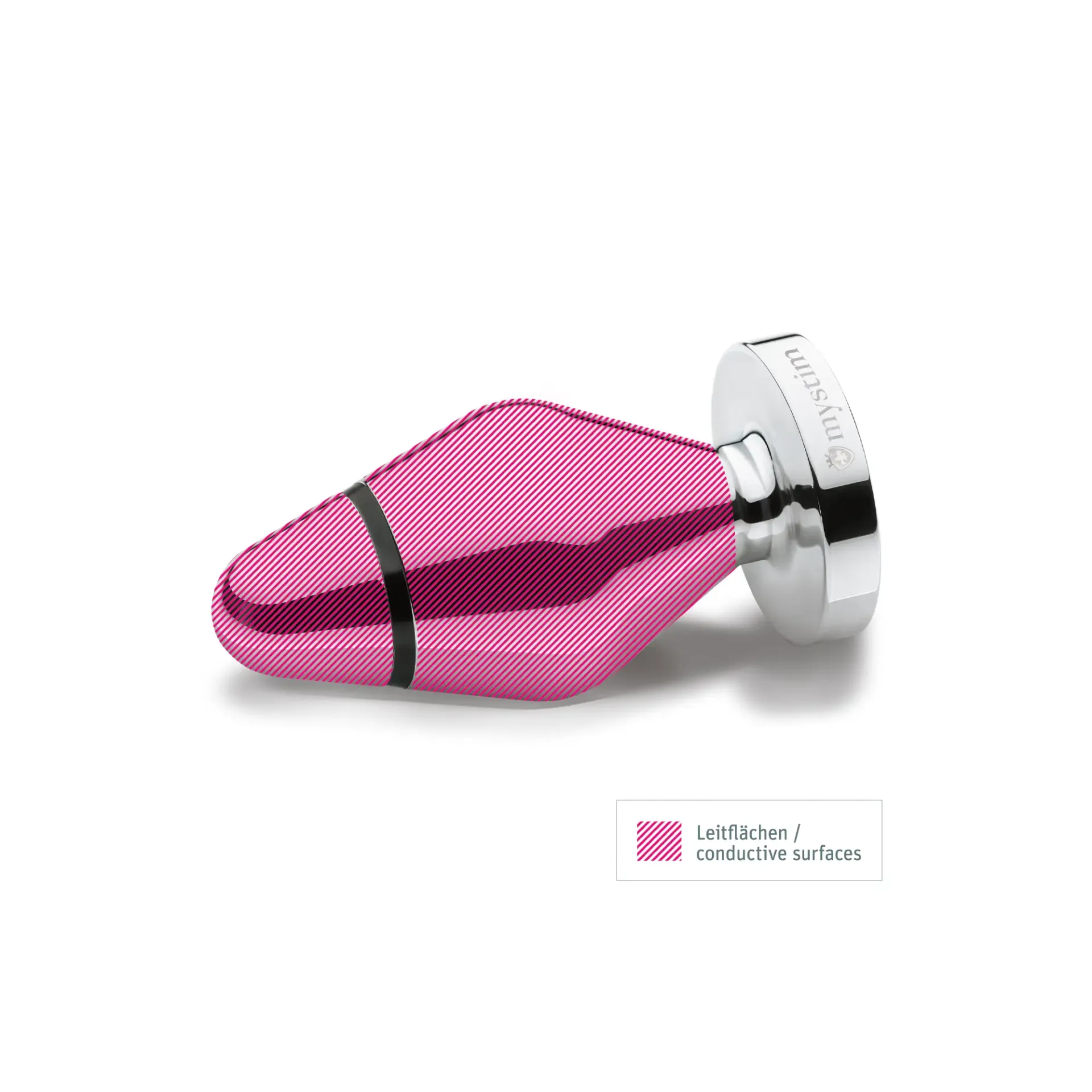 Mystim John Butt Plug Size L in polished aluminum finish, E-Stim compatible anal toy