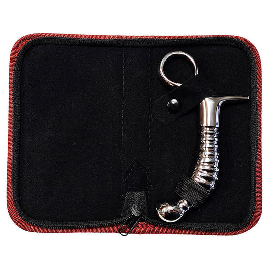 Stainless Steel Ribbed Anal Plug with Handle