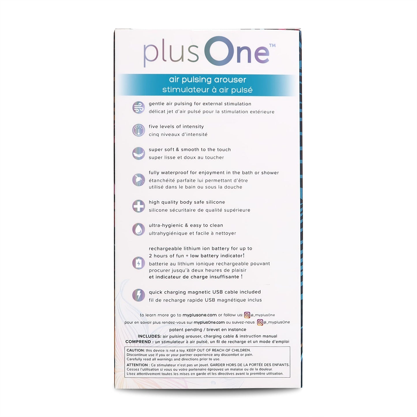 PlusOne Air Pulsing Arouser – Waterproof Rechargeable Clitoral Stimulator with Air Pressure Pulses