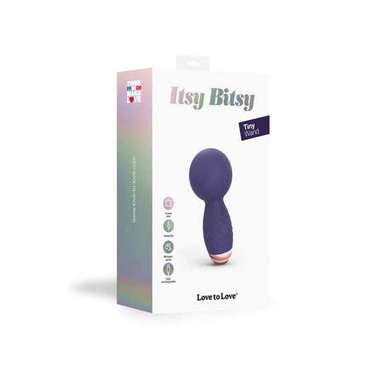 Love to Love Itsy Bitsy Mini Wand Vibrator- Midnight Indigo
