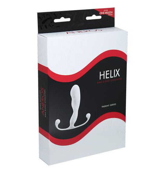 Aneros Helix Trident Prostate Massager – angled side view with contoured shape