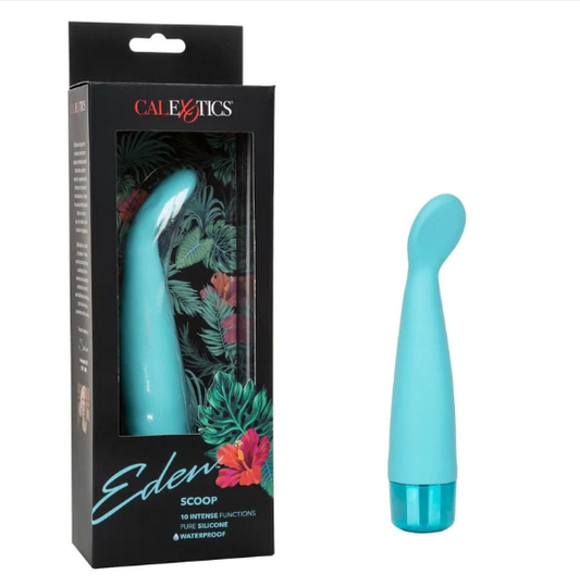 CalExotics Eden Silicone Scoop Vibe – Teal Rechargeable Waterproof Vibrator | PurpleNight.ca