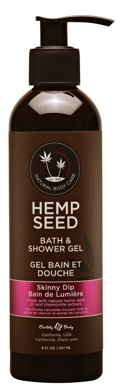Earthly Body Hemp Seed Bath & Shower Gel Skinny Dip 8 oz / 237 ml