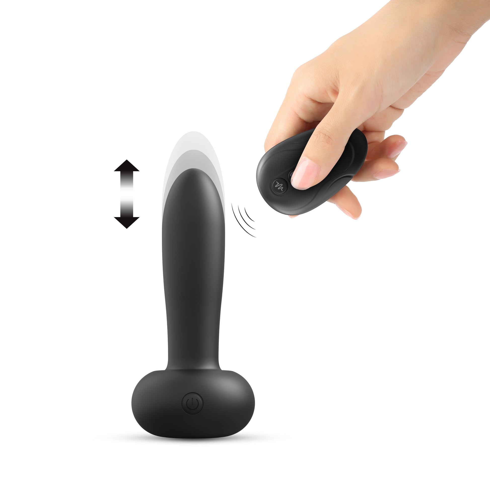 Vibrator and remote placed side by side with USB charging cable