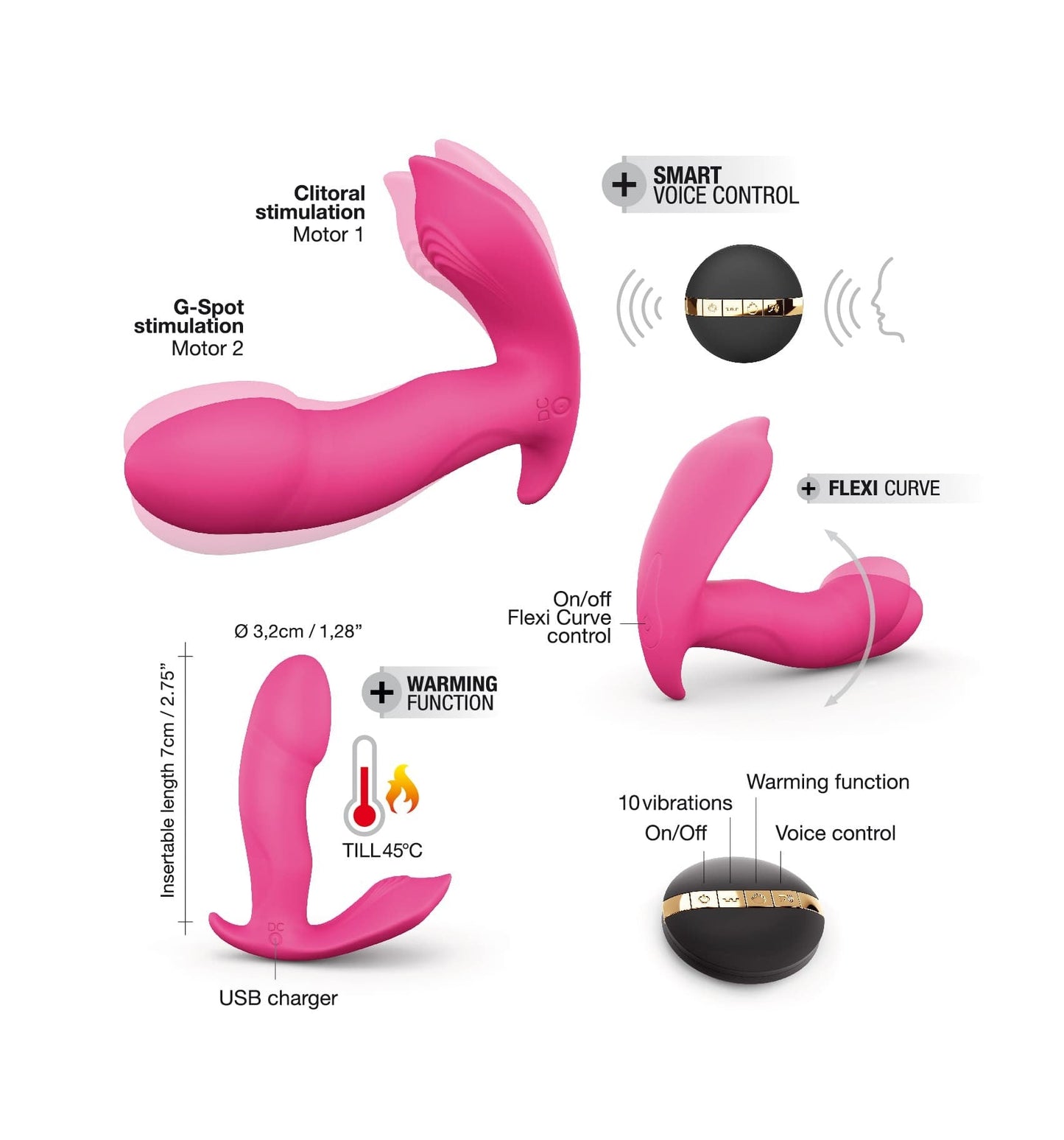 Dorcel Secret Clit Remote Controlled Vibrator – Adjustable G-Spot & Clitoral Stimulator