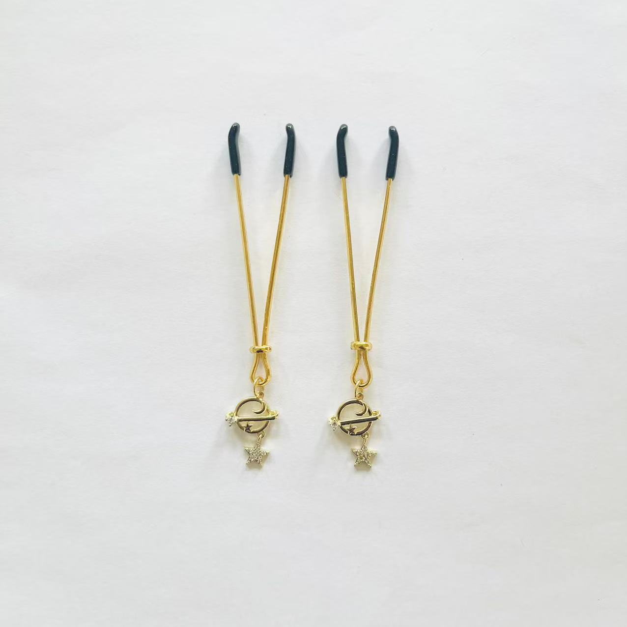 Planet & Star Nipple Clamps – Galactic Fantasy with Orbit Charm