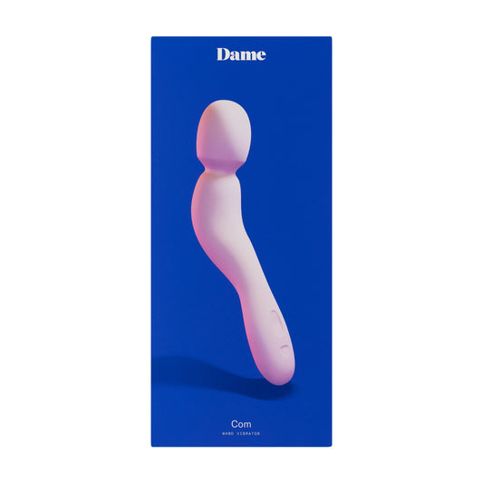 Dame Com Wand Vibrator in matte silicone with curved handle