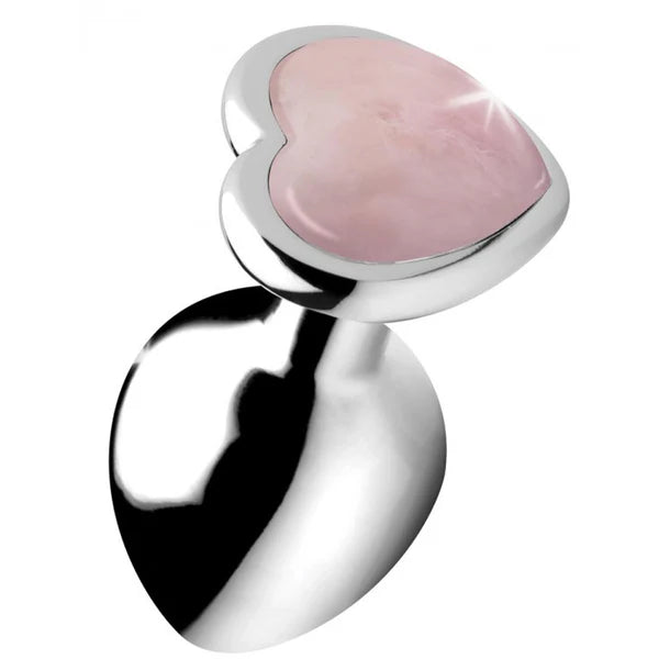 Gemstones Rose Quartz Heart Medium Anal Plug