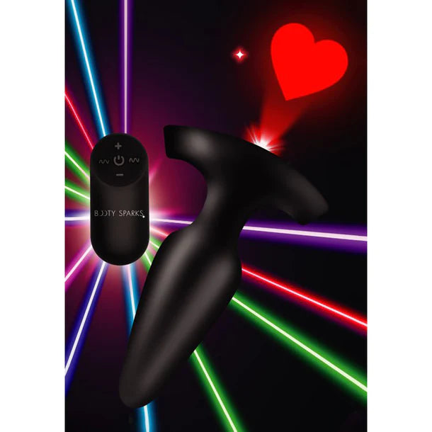Booty Sparks Laser Heart Medium Anal Plug with Remote Control