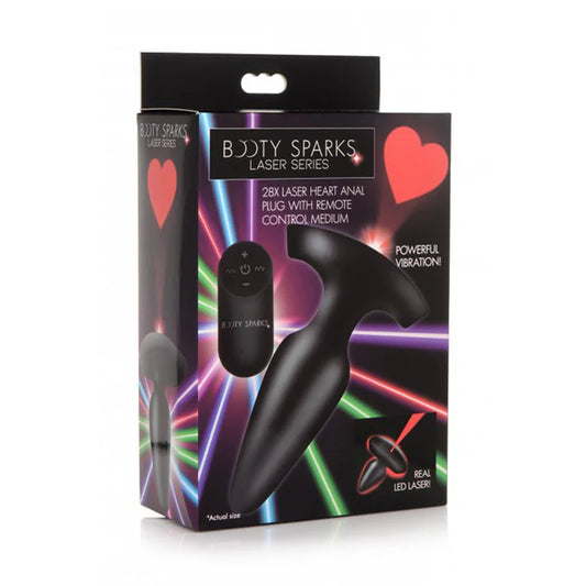 Booty Sparks Laser Heart Medium Anal Plug with Remote Control