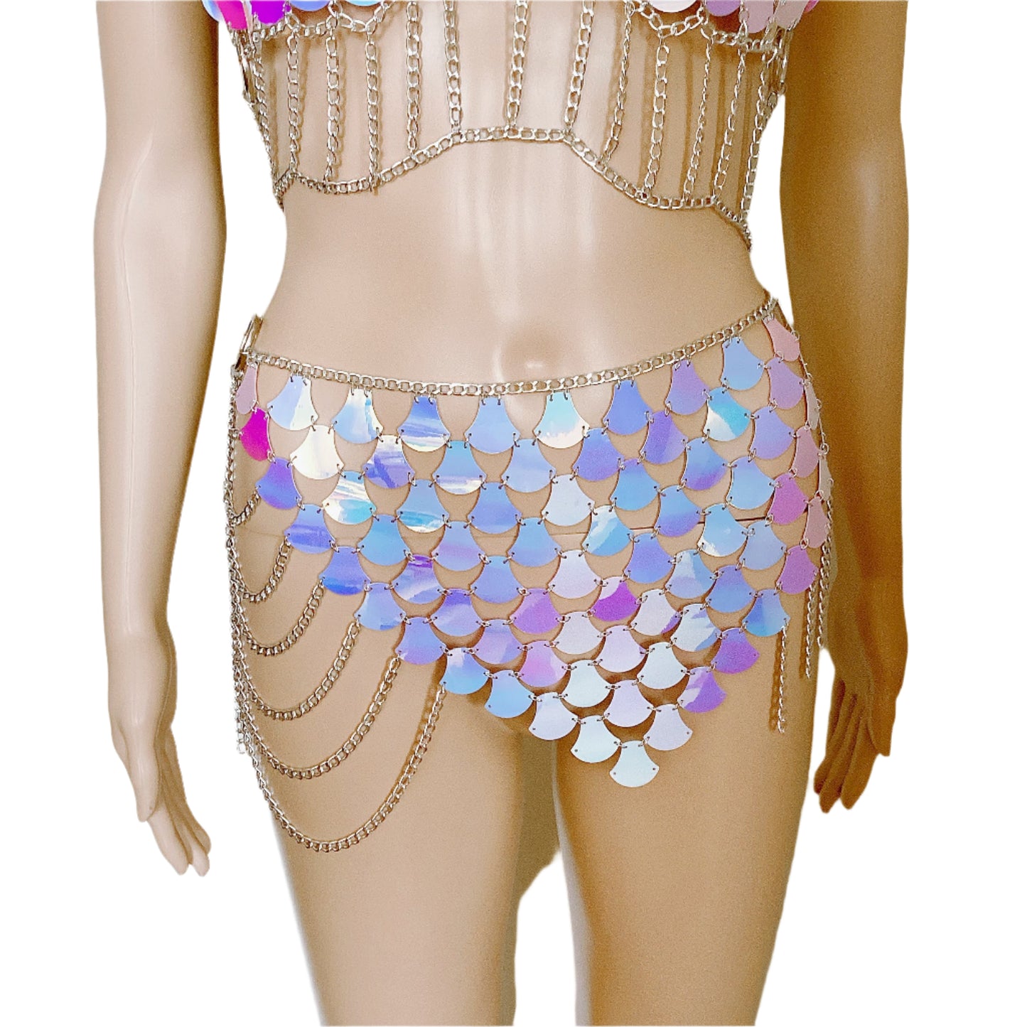 Holographic Chainmail Bikini Set