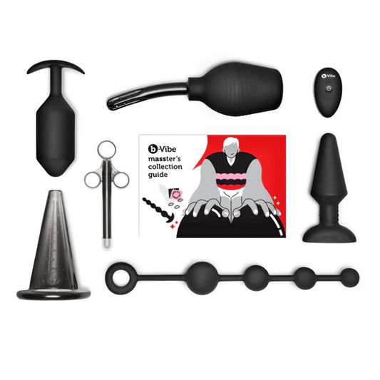 b-Vibe Masster's Degree Advanced Anal Set – 10-Piece Pro Anal Play Kit with Snug Plug, Rimming Plug XL, Gloves & More