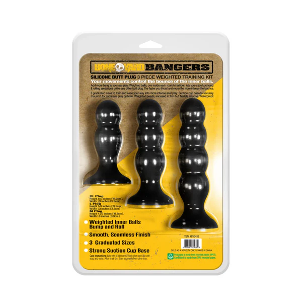 BoneYard Bangers Silicone Butt Plug 3-Piece Kit