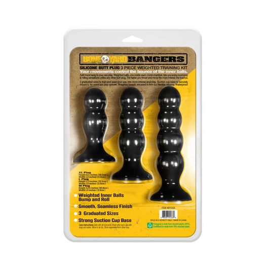 BoneYard Bangers Silicone Butt Plug 3-Piece Kit